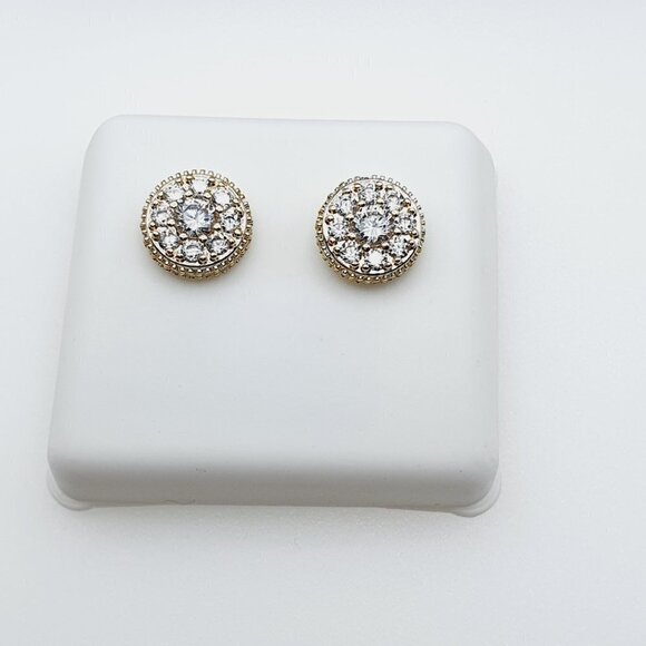 "14K Gold Plated Cubic Zircon Earrings, INUS1BR113 - Picture 6 of 10